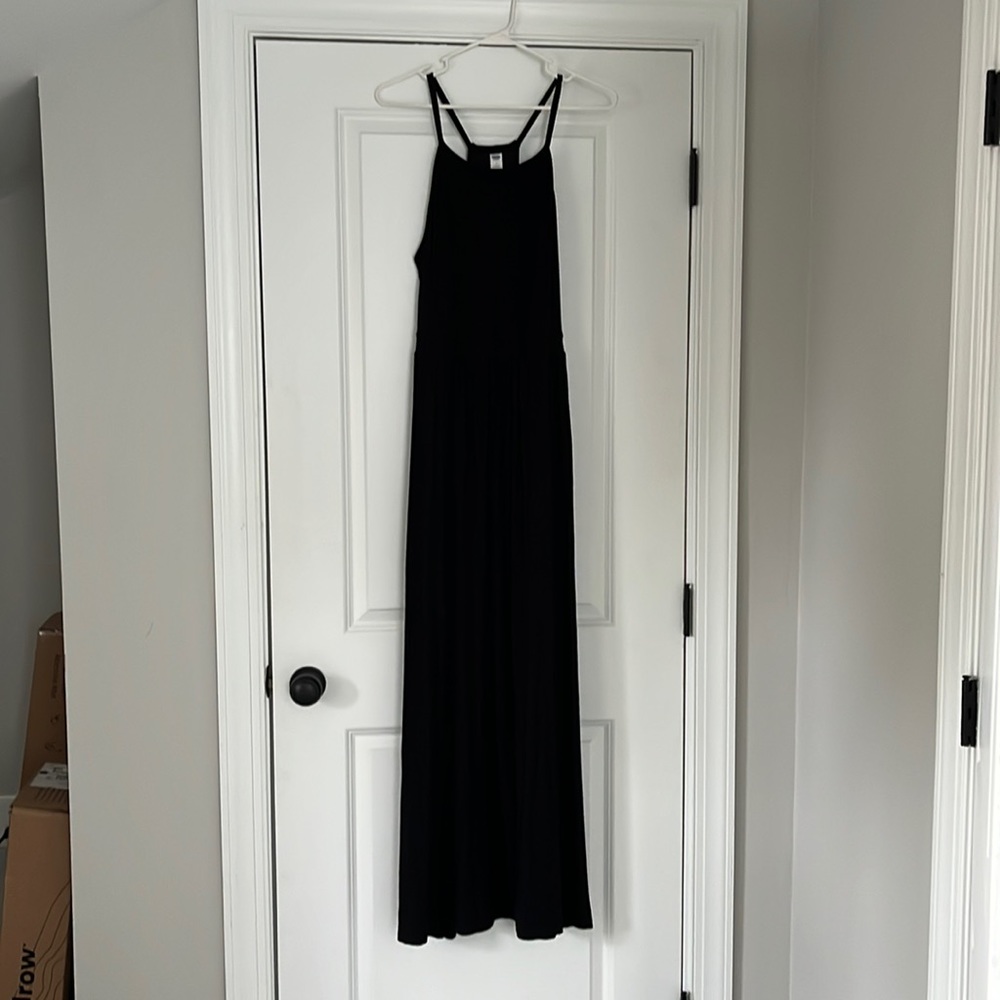 Old Navy High Neck Black Maxi Dress Size M